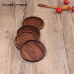 1 Pcs Durable Walnut Wood Coasters Placemats Decor Square Round Heat Resistant Drink Mat Home Table Tea Coffee Cup Pad