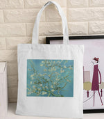Van Gogh Graphic Cartoon Printed Canvas Shoulder Bag Female Harajuku Ulzzang Funny Large-capacity Eco Environmental Shopper Bag