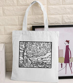 Van Gogh Graphic Cartoon Printed Canvas Shoulder Bag Female Harajuku Ulzzang Funny Large-capacity Eco Environmental Shopper Bag