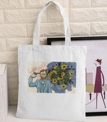 Van Gogh Graphic Cartoon Printed Canvas Shoulder Bag Female Harajuku Ulzzang Funny Large-capacity Eco Environmental Shopper Bag