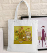 Van Gogh Graphic Cartoon Printed Canvas Shoulder Bag Female Harajuku Ulzzang Funny Large-capacity Eco Environmental Shopper Bag