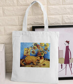 Van Gogh Graphic Cartoon Printed Canvas Shoulder Bag Female Harajuku Ulzzang Funny Large-capacity Eco Environmental Shopper Bag