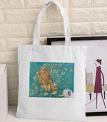 Van Gogh Graphic Cartoon Printed Canvas Shoulder Bag Female Harajuku Ulzzang Funny Large-capacity Eco Environmental Shopper Bag