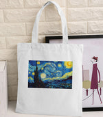 Van Gogh Graphic Cartoon Printed Canvas Shoulder Bag Female Harajuku Ulzzang Funny Large-capacity Eco Environmental Shopper Bag