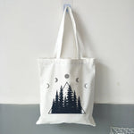 Ladies Handbags Cloth Canvas Tote Bag Dark Forest Print Shopping Travel Women Eco Reusable Shoulder Shopper Bags Bolsas De Tela