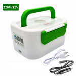 TENBROMAN Electric Heating Home & Car 12V 220V Plug-in Lunch Boxes Food Container Portable Dish Bento Box