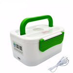 TENBROMAN Electric Heating Home & Car 12V 220V Plug-in Lunch Boxes Food Container Portable Dish Bento Box
