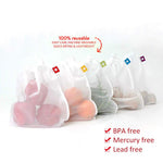 Reusable Eco Shopping Bag For Fruits Vegetables Supermarket Shopper Bags White Foldable Folding Shopper Mesh Net Bag Pouch Purse