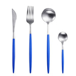White Gold Cutlery Set Western 304 Stainless Steel Tableware Home Spoon Fork Knife Chopsticks Kit Dinnerware Sets tableware