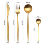 White Gold Cutlery Set Western 304 Stainless Steel Tableware Home Spoon Fork Knife Chopsticks Kit Dinnerware Sets tableware