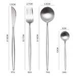 White Gold Cutlery Set Western 304 Stainless Steel Tableware Home Spoon Fork Knife Chopsticks Kit Dinnerware Sets tableware