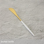White Gold Cutlery Set Western 304 Stainless Steel Tableware Home Spoon Fork Knife Chopsticks Kit Dinnerware Sets tableware