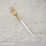 White Gold Cutlery Set Western 304 Stainless Steel Tableware Home Spoon Fork Knife Chopsticks Kit Dinnerware Sets tableware