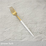 White Gold Cutlery Set Western 304 Stainless Steel Tableware Home Spoon Fork Knife Chopsticks Kit Dinnerware Sets tableware