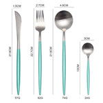 White Gold Cutlery Set Western 304 Stainless Steel Tableware Home Spoon Fork Knife Chopsticks Kit Dinnerware Sets tableware
