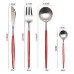 White Gold Cutlery Set Western 304 Stainless Steel Tableware Home Spoon Fork Knife Chopsticks Kit Dinnerware Sets tableware