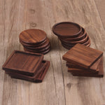1 Pcs Durable Walnut Wood Coasters Placemats Decor Square Round Heat Resistant Drink Mat Home Table Tea Coffee Cup Pad