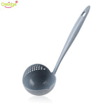 Delidge 2 in 1 Long Handle Soup Spoon Home Strainer Plastic Ladle Strainer Cooking Colander Kitchen Scoop Tableware Tool
