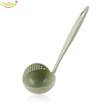 Delidge 2 in 1 Long Handle Soup Spoon Home Strainer Plastic Ladle Strainer Cooking Colander Kitchen Scoop Tableware Tool