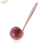 Delidge 2 in 1 Long Handle Soup Spoon Home Strainer Plastic Ladle Strainer Cooking Colander Kitchen Scoop Tableware Tool